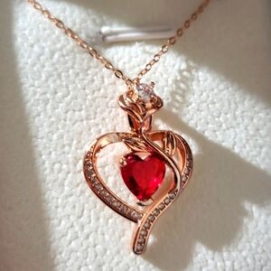 Nwot .925 Sterling 18" Chain With Heart Pendant